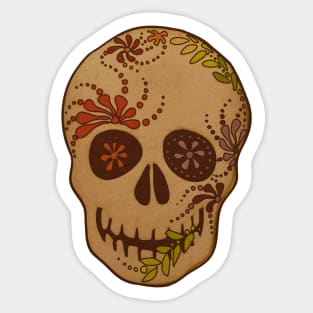 Retro Day of the Dead Skull Sticker